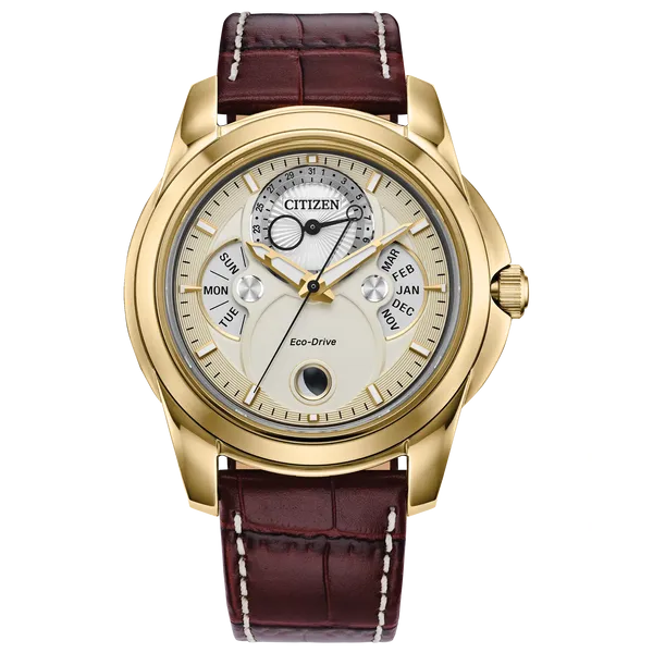 Citizen Calendrier Eco-Drive (Gold-Tone & Moonphase) CMS Fine Jewelers Wooster, OH