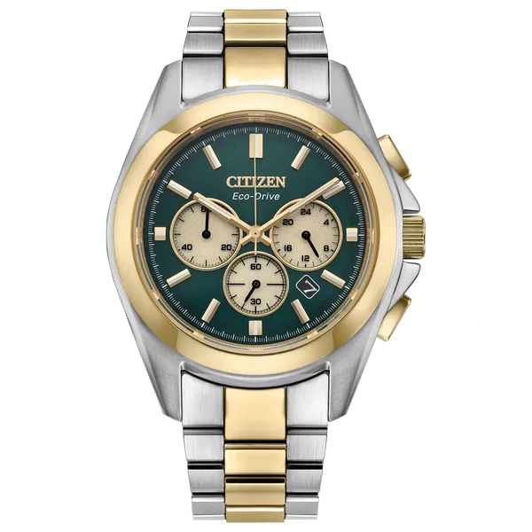 Citizen Sport Luxury Eco-Drive Chronograph (Two-Tone Green Dial) CMS Fine Jewelers Wooster, OH