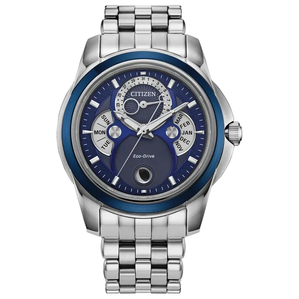 Citizen Calendrier Eco-Drive (Blue Bezel & Moonphase) CMS Fine Jewelers Wooster, OH