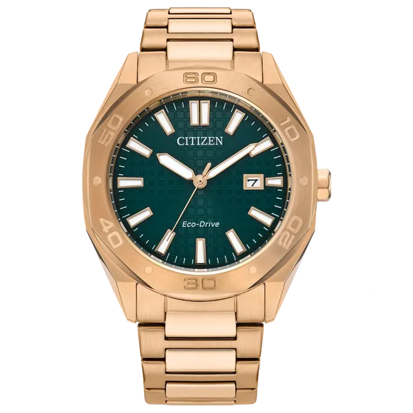 Citizen Weekender Sport Eco-Drive (Rose Gold & Green) CMS Fine Jewelers Wooster, OH