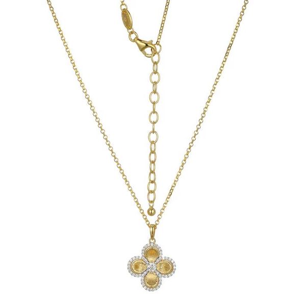 Sterling Silver Flower Pendant with Chain & Simulated Diamonds | CMS Fine Jewelers CMS Fine Jewelers Wooster, OH