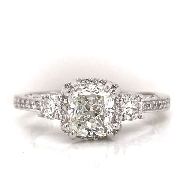 Platinum Tacori 1.51ct TW Cushion Cut Fancy Diamond Engagement Ring Skaneateles Jewelry Skaneateles, NY