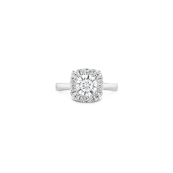18K WG Ladies Hearts on Fire Custom 0.45ct TW Diamond Halo Signature Engagement Ring Skaneateles Jewelry Skaneateles, NY
