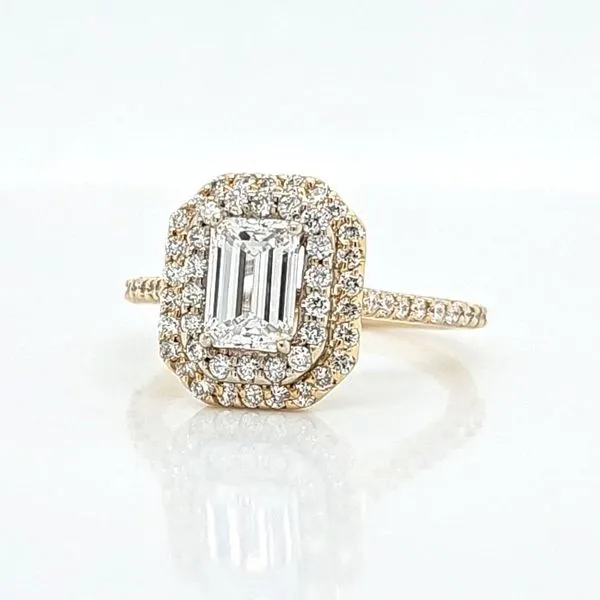 14k WG 1.00ct Emerald Cut Diamond Engagement Ring (including center) Image 2 Skaneateles Jewelry Skaneateles, NY