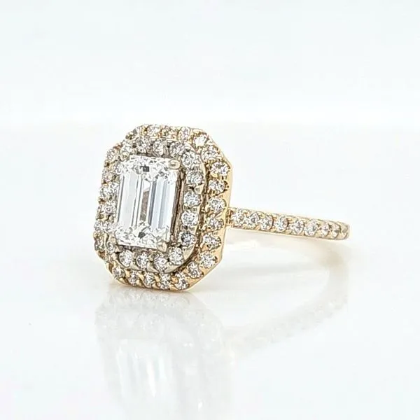 14k WG 1.00ct Emerald Cut Diamond Engagement Ring (including center) Image 3 Skaneateles Jewelry Skaneateles, NY