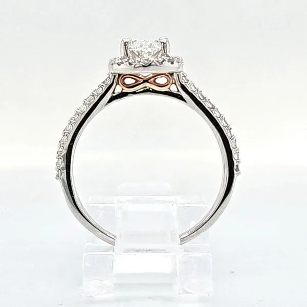 14 Karat White Gold Oval 1.26 Carat Total Weight Halo Diamond Engagement Ring Image 4 Skaneateles Jewelry Skaneateles, NY