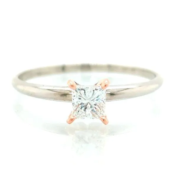 Princess Engagement Ring with Rose Gold Setting Skaneateles Jewelry Skaneateles, NY