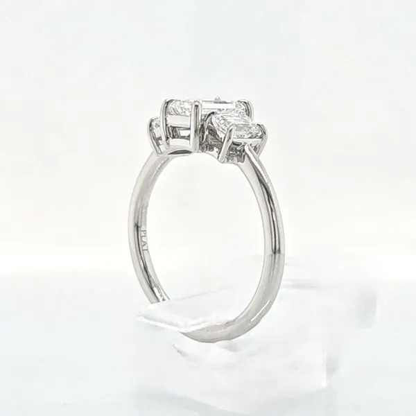 1.56ct TW Platinum Emerald Cut Diamond Past Present & Future Ring Image 5 Skaneateles Jewelry Skaneateles, NY