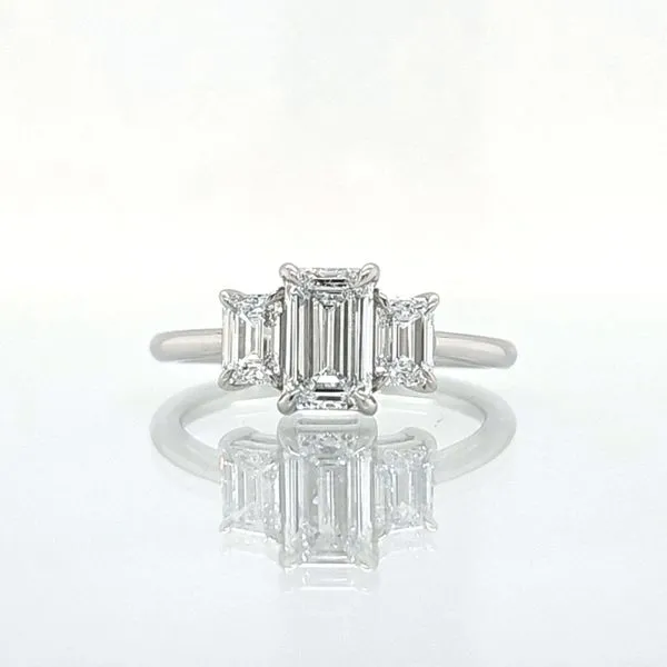 1.56ct TW Platinum Emerald Cut Diamond Past Present & Future Ring Skaneateles Jewelry Skaneateles, NY