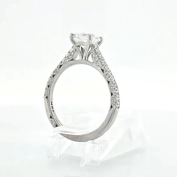 18K WG Tacori Crescent Princess Diamond Engagement Ring  (Center Included) Image 5 Skaneateles Jewelry Skaneateles, NY