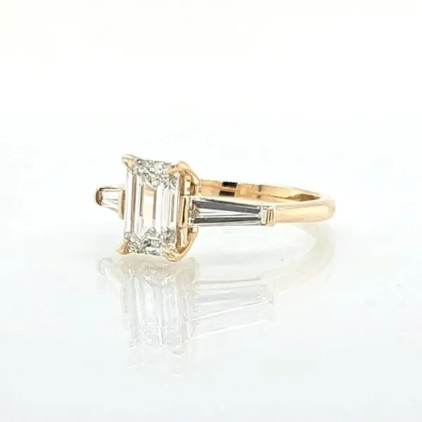 14K Emerald Cut 