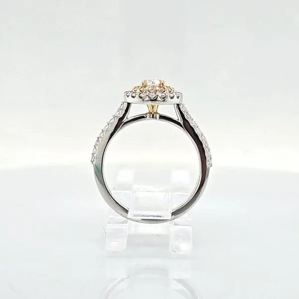 14K Two-Tone Oval Double Halo 0.99ct TW Diamond Engagement Ring Image 3 Skaneateles Jewelry Skaneateles, NY