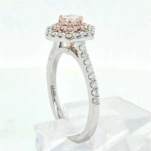 14K Two-Tone Hexagon Double Halo 0.76ct TW Diamond Engagement Ring Image 4 Skaneateles Jewelry Skaneateles, NY