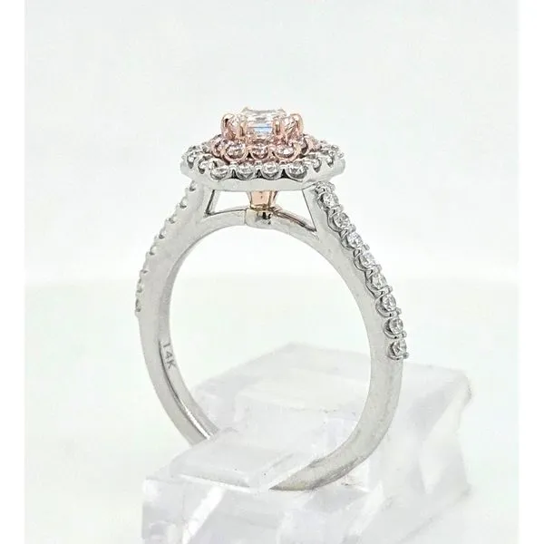14K Two-Tone Hexagon Double Halo 0.76ct TW Diamond Engagement Ring Image 5 Skaneateles Jewelry Skaneateles, NY