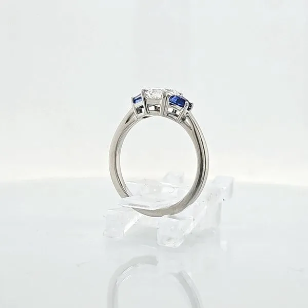 Past present future emerald cut diamond ring top