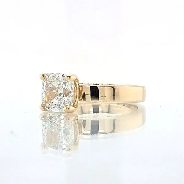 14K YG 2.01ct Cushion Diamond Engagement Ring with Bold 3.5mm Band [GIA] Image 2 Skaneateles Jewelry Skaneateles, NY