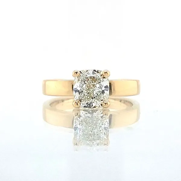 14K YG 2.01ct Cushion Diamond Engagement Ring with Bold 3.5mm Band [GIA] Skaneateles Jewelry Skaneateles, NY