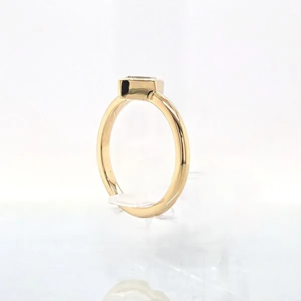 14K Yellow Gold Bezel Set Kite Shape Diamond Engagement Ring [GIA] Image 4 Skaneateles Jewelry Skaneateles, NY