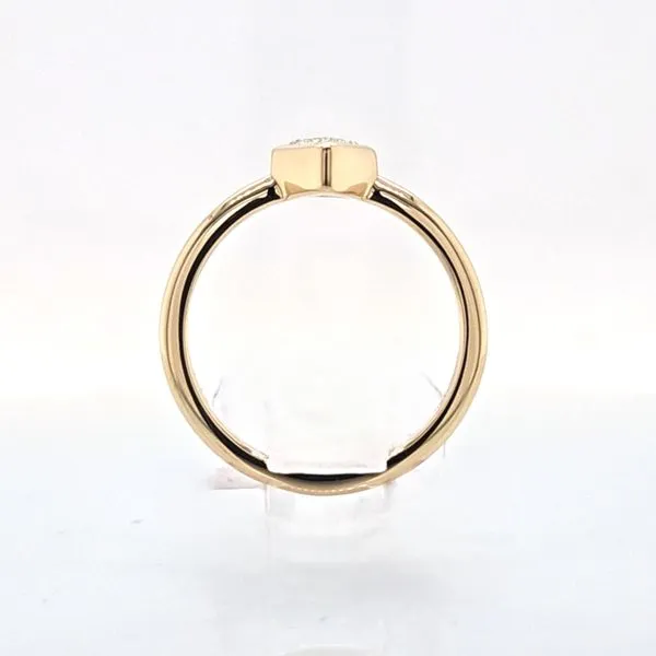 14K Yellow Gold Bezel Set Kite Shape Diamond Engagement Ring [GIA] Image 5 Skaneateles Jewelry Skaneateles, NY