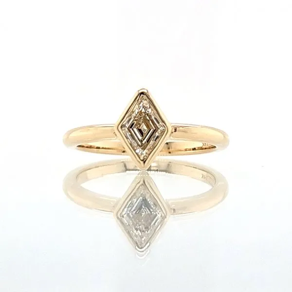 14K Yellow Gold Bezel Set Kite Shape Diamond Engagement Ring [GIA] Skaneateles Jewelry Skaneateles, NY