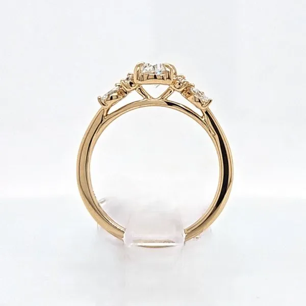 14K YG Oval Shape Asymmetrical Diamond Engagement Ring Image 5 Skaneateles Jewelry Skaneateles, NY