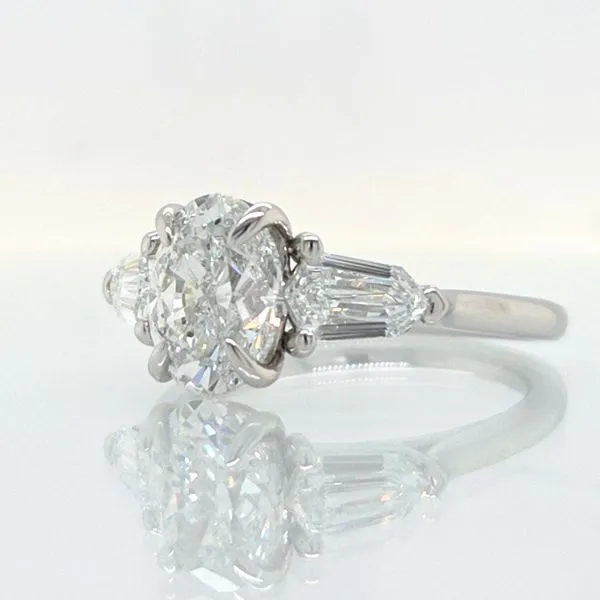3.03ct TW Platinum Past, Present & Future Natural Diamond Engagement Ring Image 2 Skaneateles Jewelry Skaneateles, NY