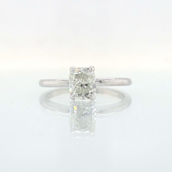 14K White Gold Cushion Shape1.06ct Diamond Solitaire Engagement Ring Skaneateles Jewelry Skaneateles, NY