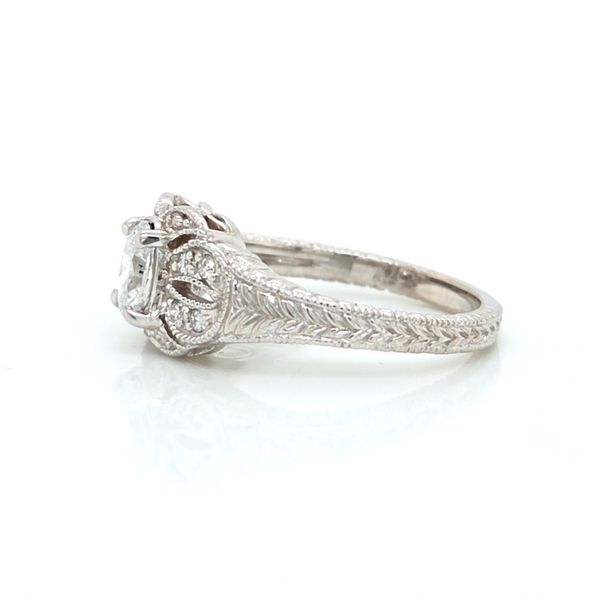 14K White Gold Vintage Openwork Diamond Engagement Ring Image 3 Skaneateles Jewelry Skaneateles, NY