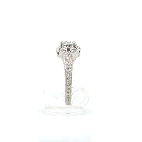 14K White Gold Vintage Openwork Diamond Engagement Ring Image 4 Skaneateles Jewelry Skaneateles, NY