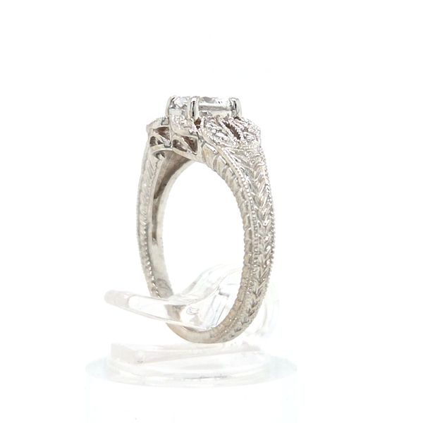 14K White Gold Vintage Openwork Diamond Engagement Ring Image 5 Skaneateles Jewelry Skaneateles, NY