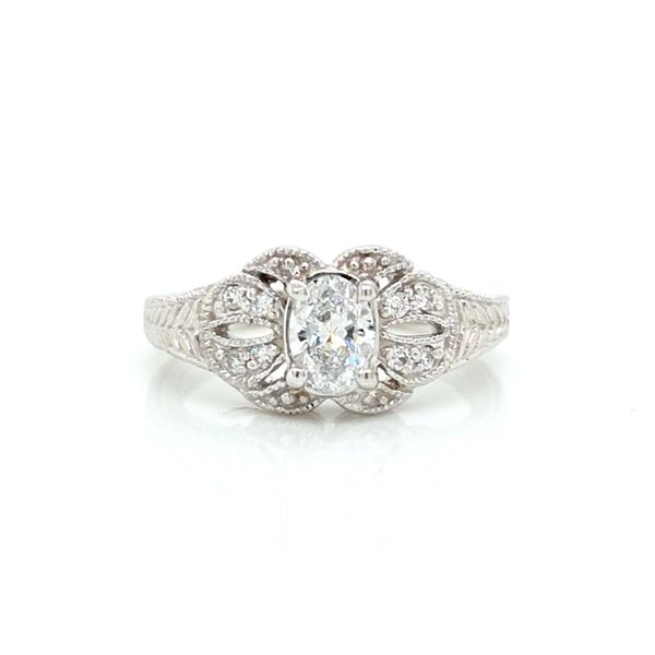 14K White Gold Vintage Openwork Diamond Engagement Ring Skaneateles Jewelry Skaneateles, NY