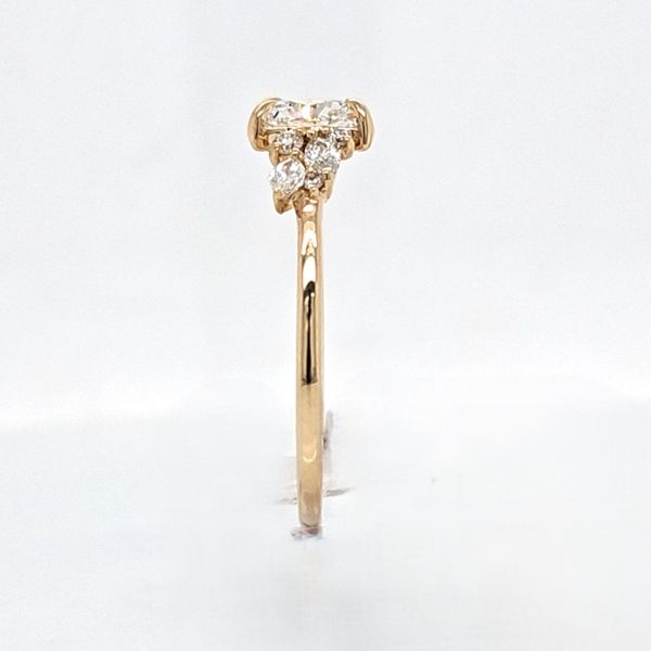 14K YG Oval Shape Asymmetrical Diamond Engagement Ring Image 2 Skaneateles Jewelry Skaneateles, NY