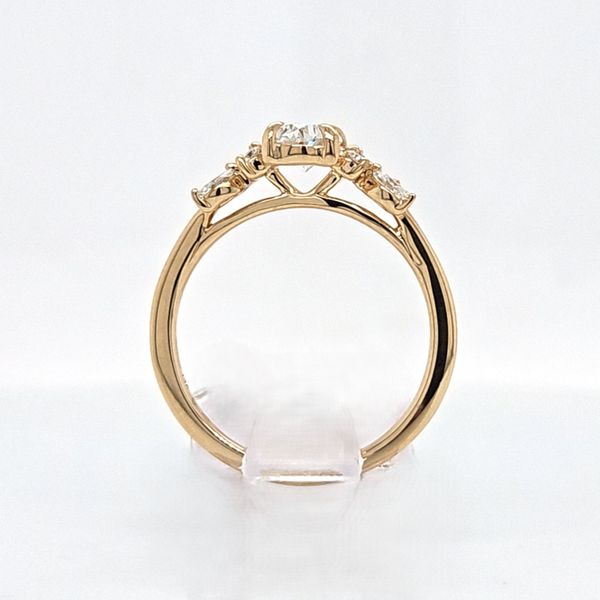 14K YG Oval Shape Asymmetrical Diamond Engagement Ring Image 5 Skaneateles Jewelry Skaneateles, NY