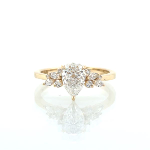 Pear & Floral Motif Engagement Ring Skaneateles Jewelry Skaneateles, NY