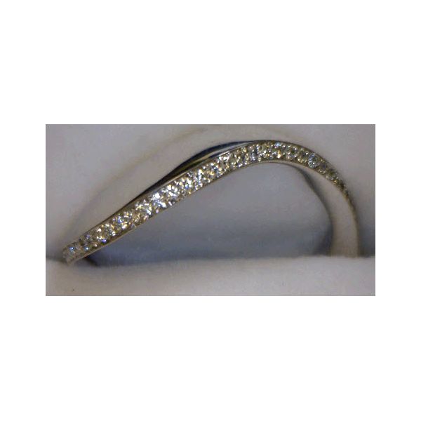 18K WG Ladies Claude Thibaudeau Wavy Design Diamond Wedding Band Skaneateles Jewelry Skaneateles, NY