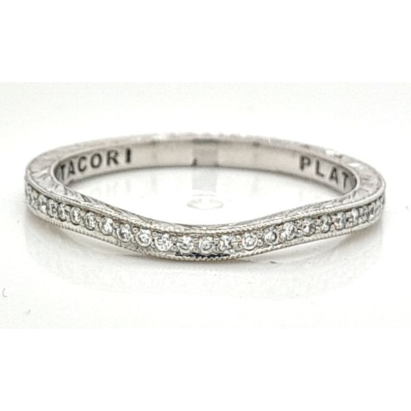 Platinum Ladies 0.15ct TW Tacori Ribbon Collection Diamond Band Custom Fit to Engagement Ring Skaneateles Jewelry Skaneateles, NY
