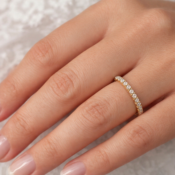 14K YG Skaneateles Signature 1/2ct TW Natural Diamond Eternity Ring Image 2 Skaneateles Jewelry Skaneateles, NY