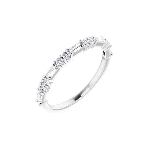 Platinum Ladies 3/8ct TW 'Next Generation' Straight Baguette and Round Diamond Wedding Ring Skaneateles Jewelry Skaneateles, NY