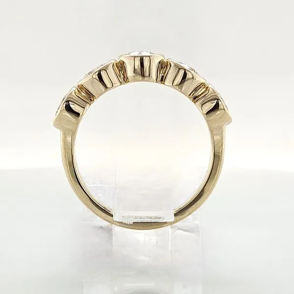 Bezel Set 1.50ct Five Diamond Anniversary Ring Image 4 Skaneateles Jewelry Skaneateles, NY