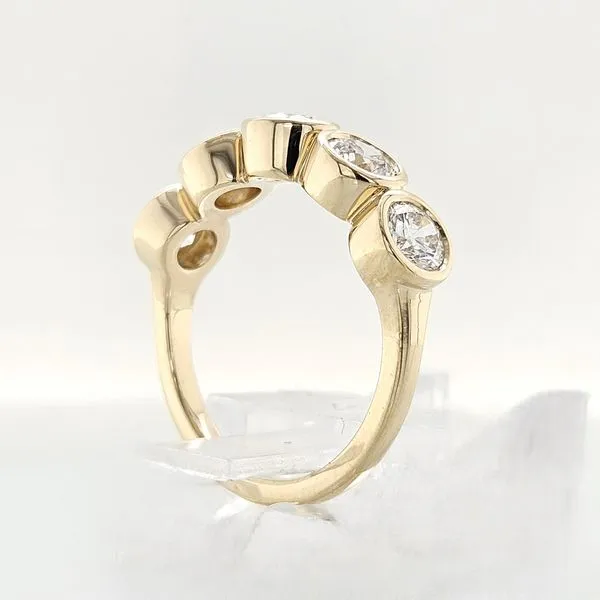 Bezel Set 1.50ct Five Diamond Anniversary Ring Image 5 Skaneateles Jewelry Skaneateles, NY