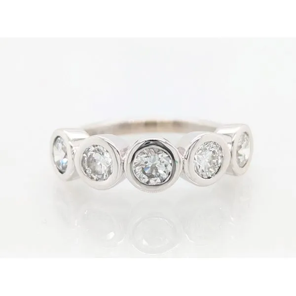 Bezel Set 1.50ct Five Diamond Anniversary Ring Skaneateles Jewelry Skaneateles, NY