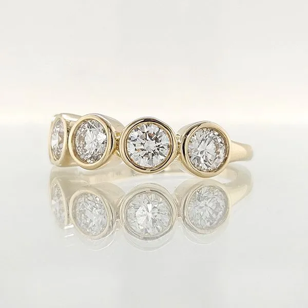 Bezel Set 1.50ct Five Diamond Anniversary Ring Image 2 Skaneateles Jewelry Skaneateles, NY