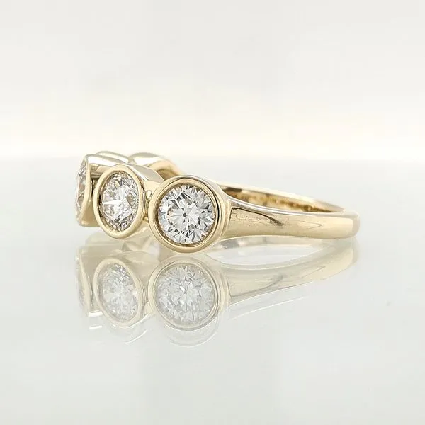 Bezel Set 1.50ct Five Diamond Anniversary Ring Image 3 Skaneateles Jewelry Skaneateles, NY