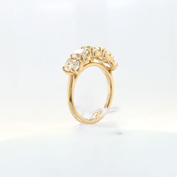 14 Karat Yellow Gold Elevated Five-Stone Anniversary Ring Image 4 Skaneateles Jewelry Skaneateles, NY