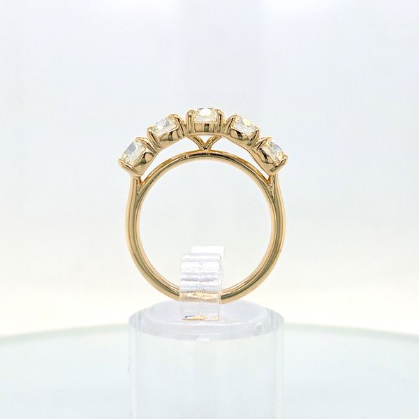 14 Karat Yellow Gold Elevated Five-Stone Anniversary Ring Image 5 Skaneateles Jewelry Skaneateles, NY