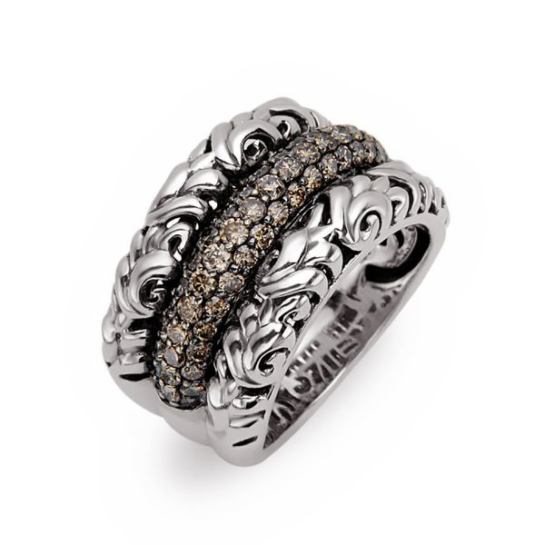 SS/14K WG  Ladies 1.00ct TW Charles Krypell Brown Diamond Fashion Ring Skaneateles Jewelry Skaneateles, NY