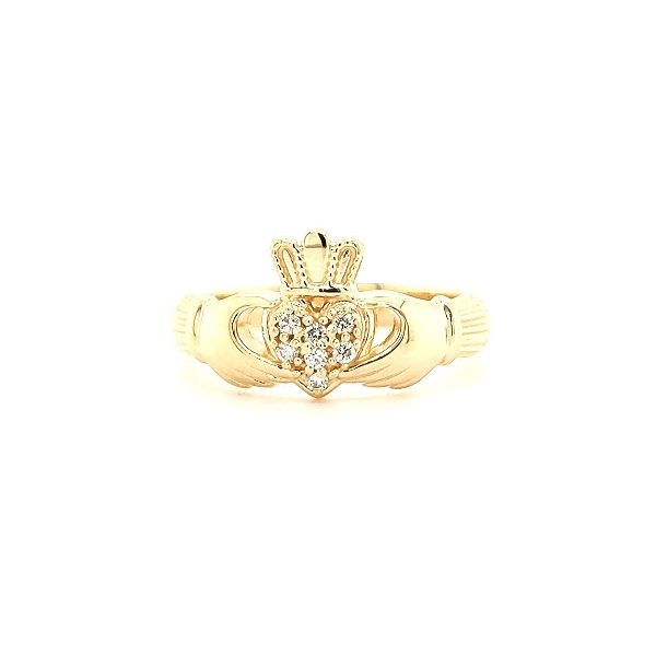 14K YG Ladies 0.08ct TW Diamond Claddagh Ring Skaneateles Jewelry Skaneateles, NY