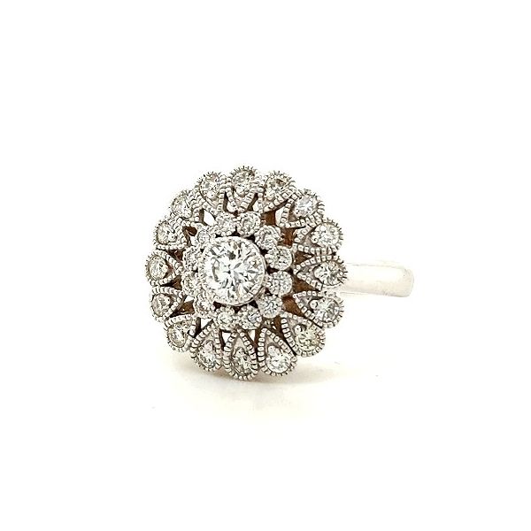 14K WG Cocktail Inspired Diamond Flower Ring 0.79ct TW Skaneateles Jewelry Skaneateles, NY
