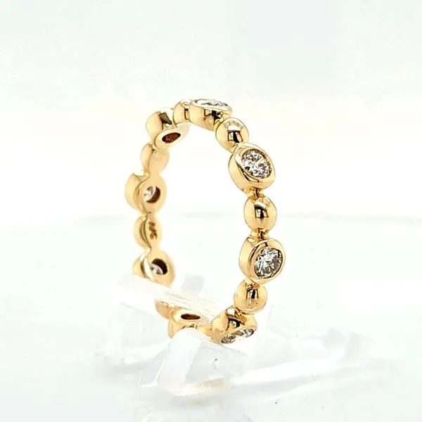 14K Yellow Gold Bezel set 0.64 TCW Diamond & Ball Eternity Ring Image 4 Skaneateles Jewelry Skaneateles, NY