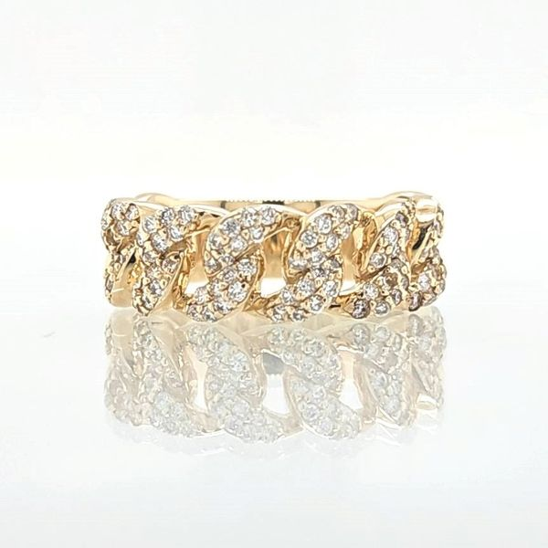 14K YG Ladies  0.70ct TW  7 mm Cuban Link Diamond Ring Skaneateles Jewelry Skaneateles, NY